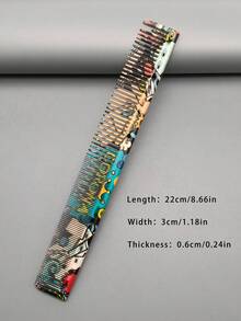 3pcs Professional Hair Styling Comb Set, Hairstylist Cutting Comb, Salon Essential Styling Brush, Fashionable Pattern, Heat Resistant Hardened Resin Material, Father's Day Gift - Multicolor - View 10