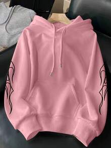 Street Style Drip Hard Fire Sweatshirt, Street Art, Hip Hop, Unisex, Men's And Women's, 100% Cotton, Premium Top Streetwear, New Release, Immediate Shipping, Various Colors!! - 淺粉色 - 查看 2