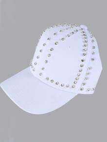Punk Metal Rivet Baseball Cap Unisex Hip-Hop Sun Hat Versatile Streetwear Snapback - Black - View 10
