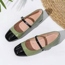 新款玛丽珍平底鞋、奶奶鞋、女士小皮鞋 - 淺綠 - 查看 12