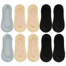 1/5/10 Pairs Of Summer Invisible Women's Ice Silk Ultra-Thin Breathable Anti Slip Boat Socks - Multicolor - View 18