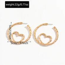 Bông tai vàng hình trái tim, mẫu bông tai vòng đơn giản, thanh lịch, sang trọng mới dành cho nữ. - Nhiều màu - Xem 7