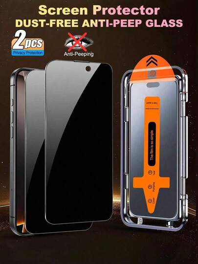 Privacy Anti-Peeping Phone Screen Protector SDRDS ZYONS 2-Pack 9H High Toughness Privacy Screen Protector Compatible With IPhone, Easy One-Time Installation, Precise Fit With No Bubbles Or Edges, Ultra-Clear Front Display, Side Privacy Protection, Smooth Touch, Scratch/Dust/Water/Fingerprint Resistant, Compatible With IPhone 17 Pro Max, 17 Pro, 17 Air, 17, 16, 16 Plus, 16 Pro, 16 Pro Max, 15, 14, 13, Mini, 12, 11, XS Max, XR Spring Birthday Gift