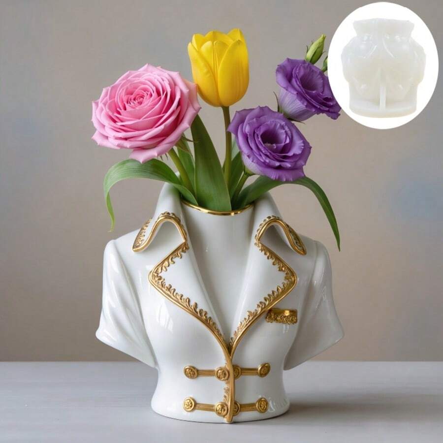 A DIY Silicone Mold For A Lady's Upper Body-Shaped Flowerpot, Pen Holder, And Plaster Cup, Suitable For Crafting Resin, Plaster, Clay, Concrete, Cement, And Other Craft Items, As Well As For Various Holiday Gifts And Home Decorations - A - View 1