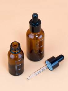 Botellas cuentagotas graduadas, botellas de vidrio de varios tamaños y capacidades, botellas de perfume de vidrio, botellas cuentagotas de vidrio ámbar adecuadas para reactivos, gotas para los ojos y líquidos de aromaterapia; botellas de muestra de viaje rellenables de color marrón opaco adecuadas para esencias. - Marrón - Ver 3