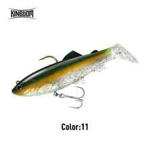 KINGDOM 1件裝 Crazy Trout 釣魚路亞 慢沉軟餌 VMC雙鉤 T尾設計 完美游動動作 120mm 38g 鉛頭設計 內置3D列印聲條 可發聲 長距離拋投 適用於鱸魚與河鱸 - 彩色 - 查看 13