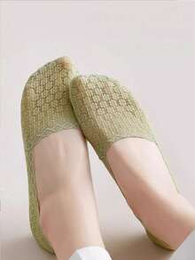 1/5/10 Đôi tất nữ mùa hè mỏng, thoáng khí, chống trượt, ren trong suốt, thời trang, cổ thấp, kiểu thuyền. - Nhiều màu - Xem 5