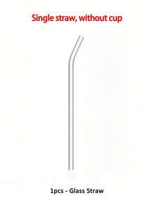 玻璃饮料杯，配有玻璃吸管，罐形设计，玻璃杯，冰咖啡杯，可爱水杯，适用于苏打水、茶、水等，附赠清洁刷，完美礼物 - 無色 - 查看 10