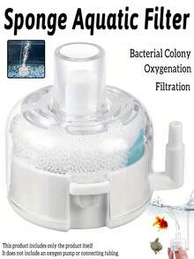 1个小型超薄静音潜水式曝气过滤器，三合一水族箱氧气海绵过滤器，多功能鱼缸配件，超静音透明外置水族箱废物清除器，适用于各种尺寸的水族箱 - A型 - 查看 2