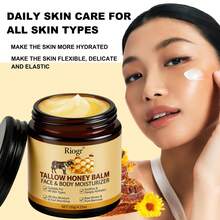 Honey Butter Skin Cream - Organic Grass-Fed Whipped Beef Tallow And Honey Balm - Deeply Moisturizing For Face & Body - Natural Skin Care For Soft, Supple Skin - Kem dưỡng da mặt mật ong - Xem 4