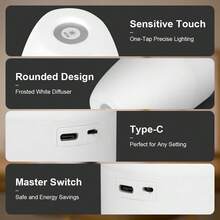 Lámpara de mesita de noche RGB, lámpara de escritorio LED, blanca, recargable por USB con batería incorporada, 2W, regulable con toque, luz RGB de 3 colores, sin parpadeo, cuidado de los ojos, portátil, bajo consumo de energía, adecuada para juegos, ver películas, lectura, oficina de computadora, escritorio, lámpara de escritorio, lámpara de lectura, lámpara de mesa, luz de ambiente - Lámpara decorativa de escritorio - Ver 10