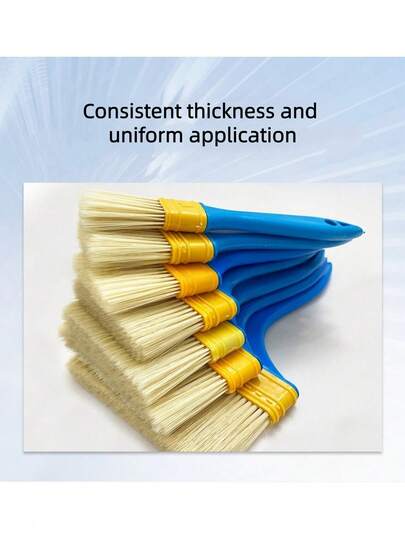 5/7pcs Plastic Handle Bristle Brush, Tapered Tip, Soft Hair Brush For Painting, Industrial Cleaning, Easy To Clean Plastic Brushes