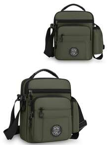 Men's Fashion Casual Personalized Water Bottle Handbag, Large Capacity Multi-Layer Briefcase, Crossbody Shoulder Bag - Establishment - View 10