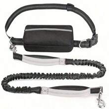 1条反光腰带牵引绳 - 可调节伸缩狗绳，适用于户外跑步和运动（44-63英寸），防拉扯减震手柄，多种颜色可选 - 彩色 - 查看 13