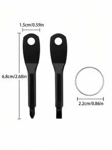 Portable Screwdriver And Slotted Screwdriver Keyring Set Versatile Mini Pocket Repair Tool General Tools For Car Bicycle And Motorcycle Repair Perfect For Outdoor And Emergency Use Men And Women Car Accessories Camping Accessories - Multicolor - View 11