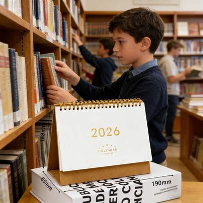 1 قطعة تقويم مكتبي لعام 2026 (تاريخ: نوفمبر 2025 - ديسمبر 2026)، مخطط طالب عالي الجودة بتصميم بسيط، تقويم مذكرات المكتب، وتقويم العد التنازلي لعيد الميلاد. يتضمن تسميات الشهور، التخطيط اليومي، وعبارات إلهامية. التصميم القابل للقلب من الجهة الواحدة يجعله مناسبًا للمنزل والمكتب وبيئات العمل المختلفة.