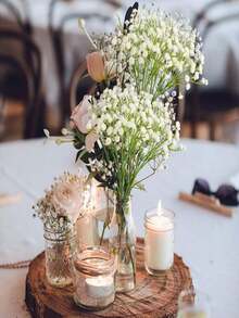 20 piezas Ramo artificial de flores de Nube de Bebé y encaje con tallos, flores falsas de textura realista para el hogar, oficina, decoración, jardín exterior, boda, fiesta de cumpleaños, San Valentín y regalo de graduación - Multicolor - Ver 8