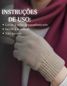 Basic Elegant Knitted Gloves For Cold Winter - Adult (Various Colors) - Beige - View 4