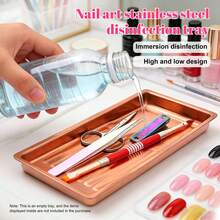 加厚不锈钢指甲工具消毒托盘 - 耐高温方形消毒收纳托盘 - 彩色 - 查看 6