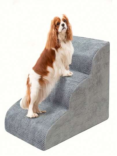 High Density Foam Pet Stairs, Anti-Slip Climbing Ladder Suitable For Small, Medium And Large Dogs, Can Be Used For Bedside, Cat Climbing Ladder, Dog Stairs And Ramps - Widened Anti-Slip Orthopedic Dog Ladder With Soft Foam Filling, Suitable For Injured/Elderly Pets And Small Cats To Climb High Beds/Sofas