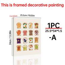 1 Piece Bread Art Wall Sticker, 2D Flat, Sandwich Theme Kitchen Canvas Painting, Dining Room Poster, Funny Food Picture - Multicolor - View 15