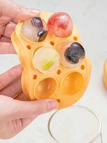 1个带盖圆形冰球模具，6孔圆形冰格冰球制作器 - 彩色 - 查看 6