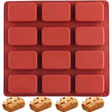 迷你面包模具硅胶长方形巧克力模具，适用于面包巧克力 - 彩色 - 查看 7