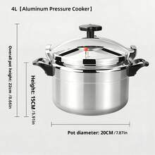 1 Nồi áp suất nhôm, Nồi áp suất chống dính dung tích lớn, có hai miệng nồi, Nồi hầm, Nồi hầm gia dụng, Nồi áp suất, Nồi áp suất thương mại dung tích lớn chuyên dụng cho bếp gas/bếp từ, Nồi áp suất đa năng chống nổ dùng trong gia đình. - Xem 7