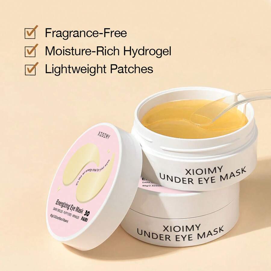 Xioimy 60片黄金眼膜，深层滋养保湿，紧致眼周肌肤，高效补水，呵护眼周肌肤，令眼周轮廓光滑紧致 - 金色 - 查看 1