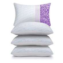 Juego de 4 almohadas refrescantes almohadas de espuma viscoelástica triturada con cierre firmeza ajustable para dormir almohada fría fría y caliente para dormir de lado 20 x 30 - Cubierta azul refrigerante - Ver 8