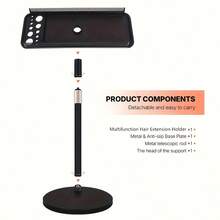 AliLeader 桌面假发架，带多功能接发支架、接发托盘、假发支架、假发三脚架、可调节人体模型头架 - 查看 3