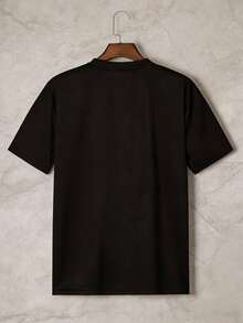 Camiseta con Gráficos de Anime Mirai para Hombre | Camiseta casual negra con personaje de cabello rosa y texto en japonés, cuello redondo, corte regular, tela ligeramente elástica, có - Negro - Ver 3