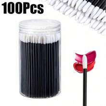 200/100/50/10pcs Lip Brush Set With Container, Black Disposable Lip Makeup Brushes Suitable For Lipstick And Lip Gloss, Can Be Used With Eyebrow And Eyeshadow Brushes, Makeup Beauty Tool Kit - Black - View 10