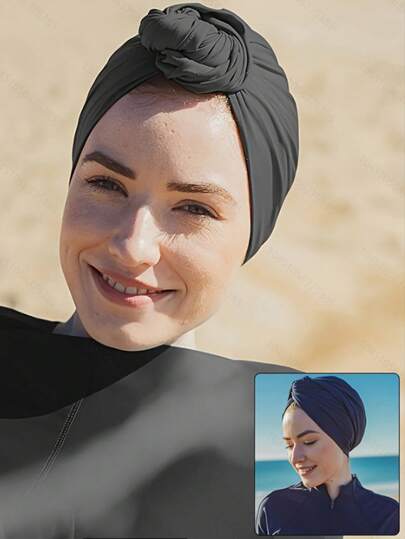 1 Summer Beach Swimming Headscarf Hat For Women, Instant Shower Headscarf, Mainly Made Of Polyester And Nylon Filament, Blended With Spandex Elastic, Knitted Technology, Moisture Wicking, Multiple Wearing Methods