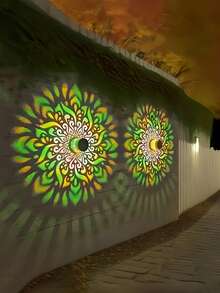 太阳能曼陀罗镂空投影格栅灯 | 户外LED壁灯，适用于花园、庭院、楼梯、天窗照明，也可用于花园、庭院、前门装饰，是圣诞节、斋月、情人节派对装饰的理想之选，也是馈赠佳品。 - 彩色 - 查看 11