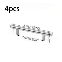 4pcs Stainless Steel Cabinet And Drawer Handles, Kitchen Handles, Bathroom Cabinet Handles, Metal Furniture Handles - Multicolor - View 8