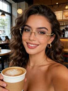 1pc Women's Fashion Frameless Personalized Fashion Glasses - Multicolor - View 6