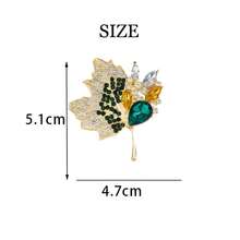 1pc Vintage Crystal Maple Leaf Brooch, Luxury High-End Lapel Pin Accessory For Women - MultiWarna - View 11