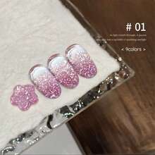 10毫升/瓶 2026新款闪亮钻石指甲油，夏季美甲美白，精致闪耀超亮冰透明不暗沉红蓝绿钻石闪粉凝胶指甲油，白色指甲，粉色指甲，UV固化美甲用品 - 彩色 - 查看 18