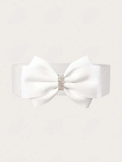 1pc Bow Buckle Waist Belt, Casual Fashion Accessory For Women Plus Size Dresses