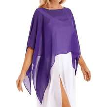 1 pieza Capa de novia, Chal de boda, Chal elegante de gasa para mujer para uso diario, Ropa de otoño para mujer - Azul Marino - Ver 6