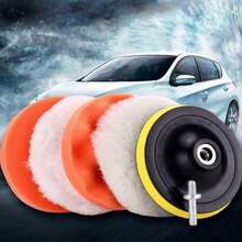 3/4/5 Inch Soft Felt Polishing Pad, Car Polishing Disc, Waxing Buffing Pad, Scratch Removal Cleaning Tool - 5-piece Set - View 1