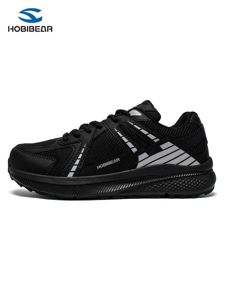 HOBIBEAR 2026新款黑色宽楦运动鞋，宽鞋头户外越野跑鞋，男士透气休闲运动鞋，轻便减震跑鞋，适合健身房穿着 - 黑色 - 查看 5