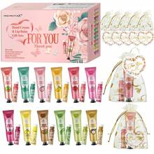 Assembled Gift Set, 24 Sets/Box, Lipstick Set And Hand Cream Set, Bridal Wedding Companion Gift, Friend Party Gift Distribution, Party Welfare Gift, Love Net Bag And Thank You Card, Company Welfare Gift Distribution - 禮品組24組/盒 - 查看 2