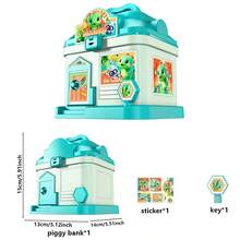Kids ATM Piggy Bank, Realistic Mechanical Unlock, Realistic Password Unlock, Creative Storage Box, Kindergarten Children Birthday Gift Toy, Key Storage Cabinet - Multicolor - View 10
