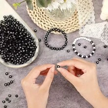 1200pcs/Box With 24 Compartments, Includes A-Z Gold Acrylic Beads, Black With White Letter Beads, Acrylic Letter Beads, Mixed 100/500pcs Bag, Loose Beads - DIY Fashion Bracelet And Necklace Craft Kit - Multicolor - View 5