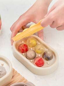 1个带盖圆形冰球模具，6孔圆形冰格冰球制作器 - 彩色 - 查看 5