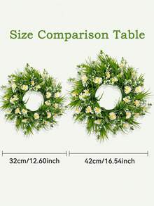 Daisy Wreath, Ins Style Wall Decor Hanging, Artificial Daisy Flower Wreath, Living Room Bedroom Door Decoration, Suitable For Home Decor / Spring Atmosphere Decor, Fireplace Decor, Farmhouse Decor - Multicolor - View 3