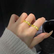 Elegant Cat Eye Ripple Couple Rings Light Luxury Titanium Steel Finger Jewelry I7RM - 59.8mm - View 7