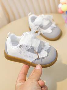 1双婴儿鞋，蕾丝边婴儿平底鞋，幼儿鞋 - 米色 - 查看 6
